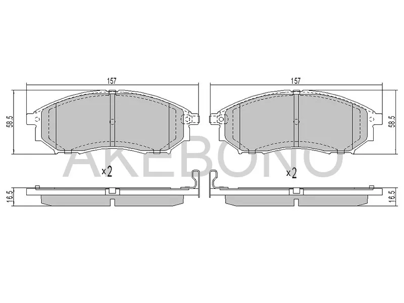Колодки тормозные (Спереди) Infiniti FX35 02-08 / Nissan Murano 02-16 - Артикул AN605WK - Производитель Akebono - Фото, Отзывы, Цены 