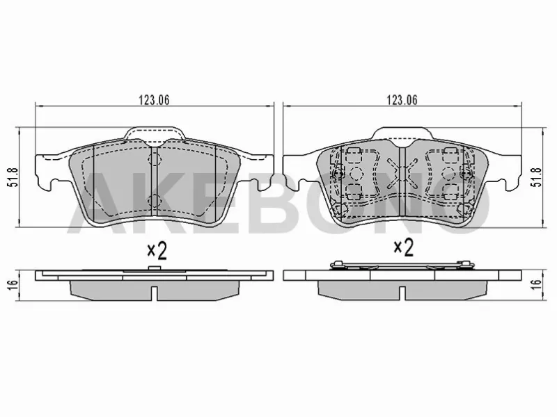 Колодки тормозные (Сзади) Citroen C5 08-17 / Ford Focus 04 - Артикул AN718K - Производитель Akebono - Фото, Отзывы, Цены 