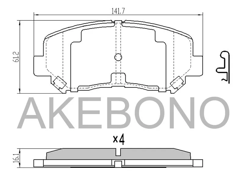 Колодки тормозные (Спереди) Mazda CX-5 11-21 - Артикул AN783WK - Производитель Akebono - Фото, Отзывы, Цены 