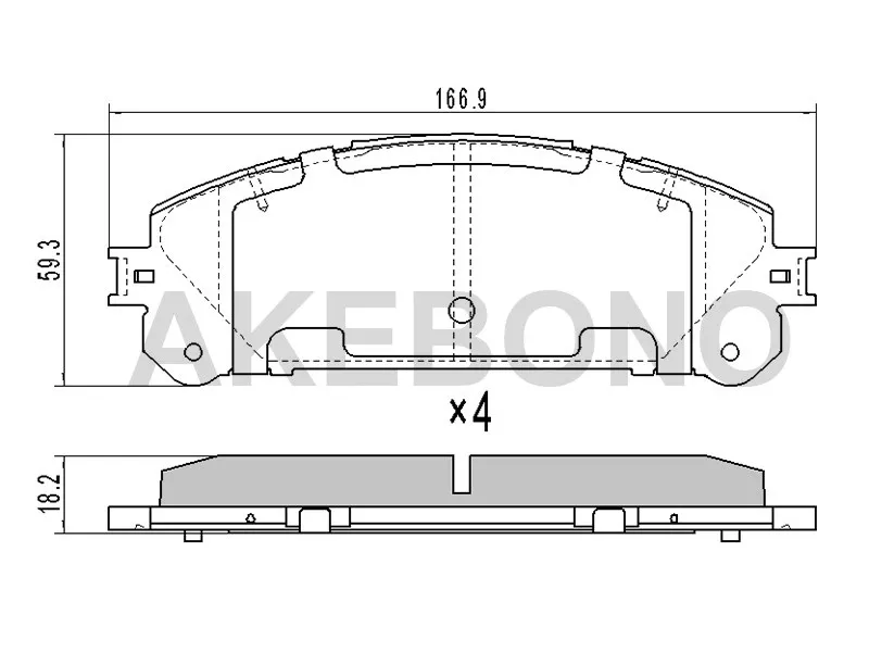 Колодки тормозные (Спереди) Lexus RX 08-19 / Toyota Harrier 13-20 - Артикул AN815K - Производитель Akebono - Фото, Отзывы, Цены 