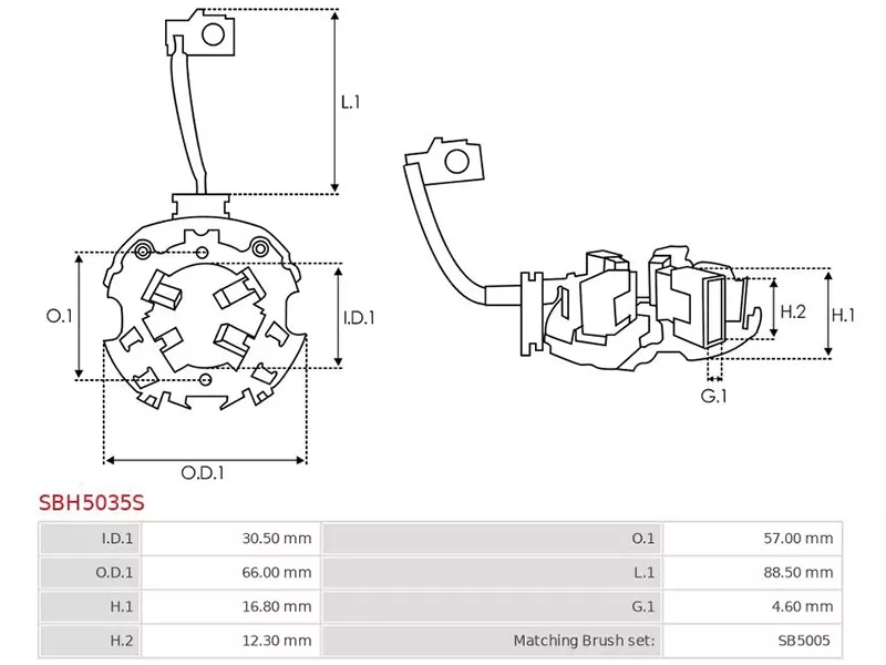 Щеточный узел Mitsubishi Delica 94-07 / L200 86-96 - Артикул SBH5035S - Производитель AS-PL - Фото, Отзывы, Цены 