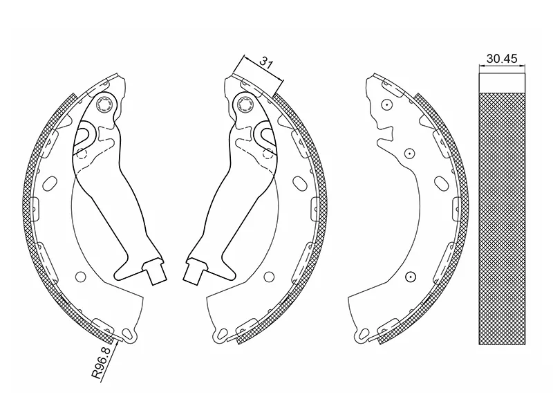Колодки тормозные барабанные Hyundai Elantra 10-19 / Solaris 10-20 - Артикул BKBR0108 - Производитель Baikor - Фото, Отзывы, Цены 