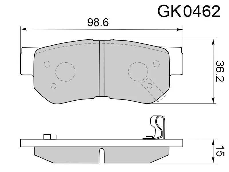 Колодки тормозные (Сзади) Hyundai Elantra 00-12 / Santa Fe 00-12 - Артикул GK0462 - Производитель Ctr - Фото, Отзывы, Цены 