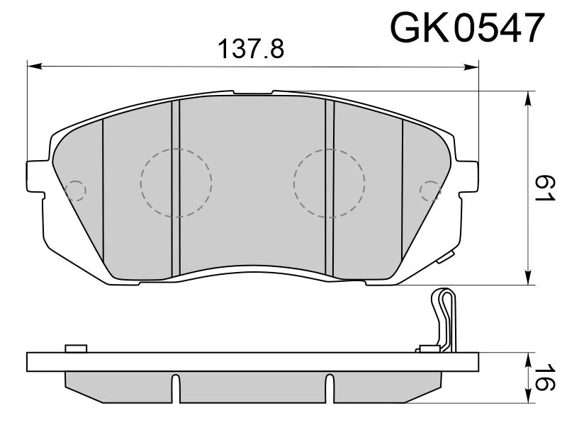 Колодки тормозные (Спереди) Hyundai Elantra 15-20 / ix35 09-15 - Артикул GK0547 - Производитель Ctr - Фото, Отзывы, Цены 