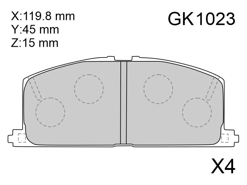 Колодки тормозные (Спереди) Toyota Caldina (T190) 92-02 / Camry Japan 82-92 - Артикул GK1023 - Производитель Ctr - Фото, Отзывы, Цены 
