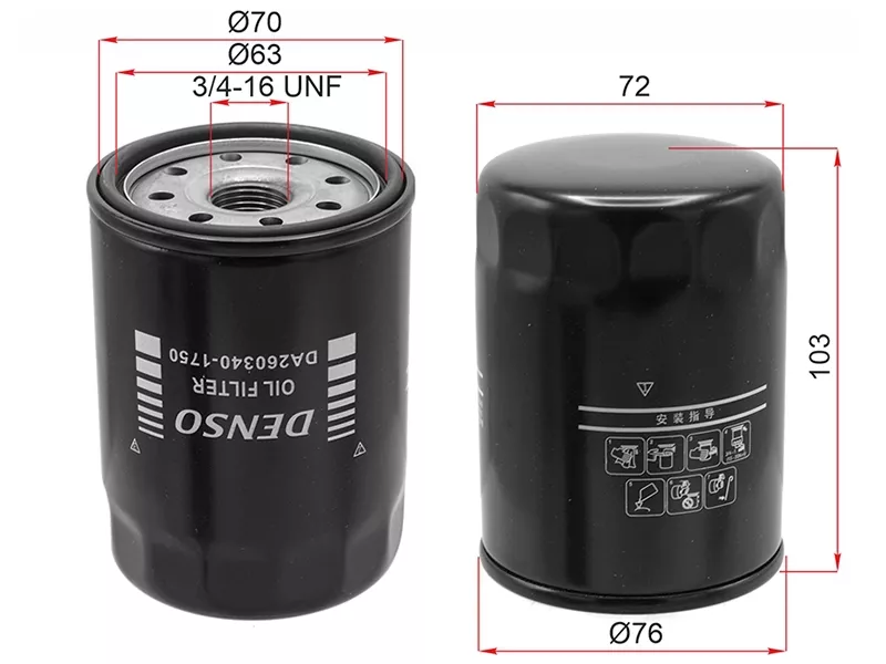 Фильтр масляный TOYOTA #UZFE,1FZFE 92 - Артикул DA2603401750 - Производитель Denso - Фото, Отзывы, Цены 