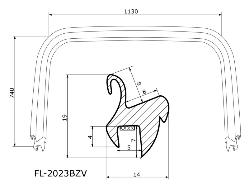 Молдинг лобового стекла (П-образный/ с водоотводом) Honda CR-V 95-01 - Артикул FL2023BZV - Производитель FLEXLINE - Фото, Отзывы, Цены 