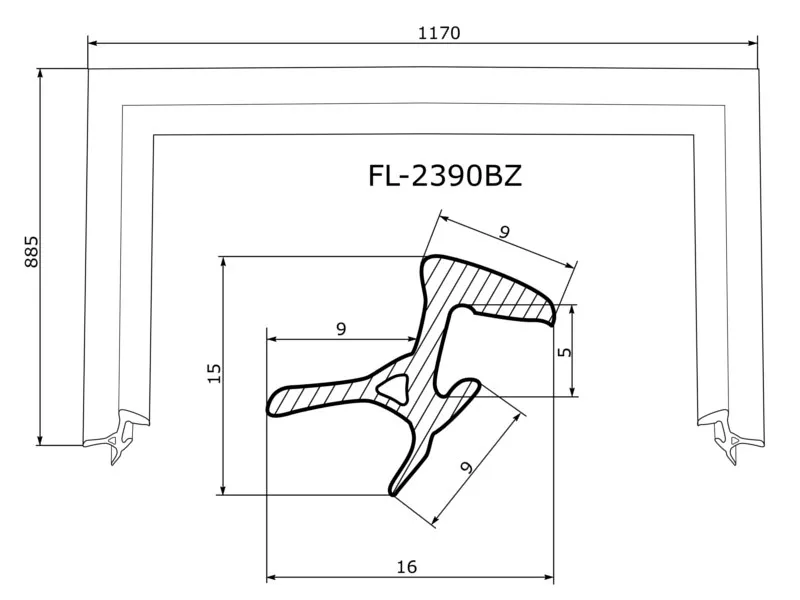 Молдинг лобового стекла (П-образный) Lexus RX 03-09 / Toyota Harrier (XU30) 03-13 - Артикул FL2390BZ - Производитель FLEXLINE - Фото, Отзывы, Цены 