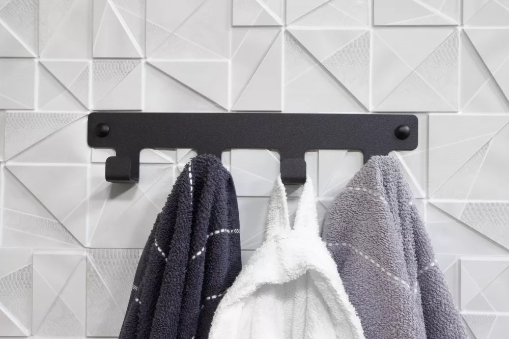 Вешалка с 4 крючками для ванной комнаты, черная (сталь) - Артикул AFMHANS003 - Производитель Format - Фото, Отзывы, Цены 
