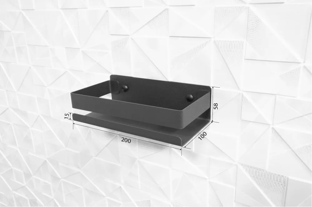 Полка малая для ванной комнаты, черная (сталь) - Артикул AFMHANS004 - Производитель Format - Фото, Отзывы, Цены 