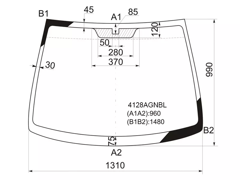 Стекло лобовое Hyundai Click 02-11 / Getz 02-11 - Артикул 4128AGNBL - Производитель FUYAO - Фото, Отзывы, Цены 