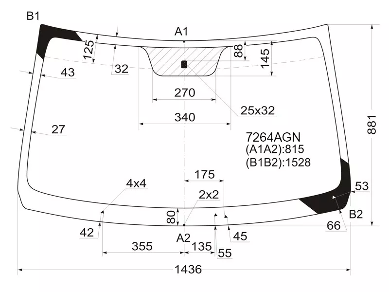Стекло лобовое LADA Largus 12- / Renault Logan 04-16 - Артикул 7264AGN - Производитель FUYAO - Фото, Отзывы, Цены 