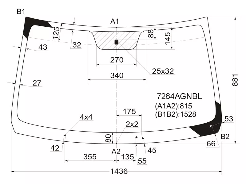 Стекло лобовое LADA Largus 12- / Renault Logan 04-16 - Артикул 7264AGNBL - Производитель FUYAO - Фото, Отзывы, Цены 