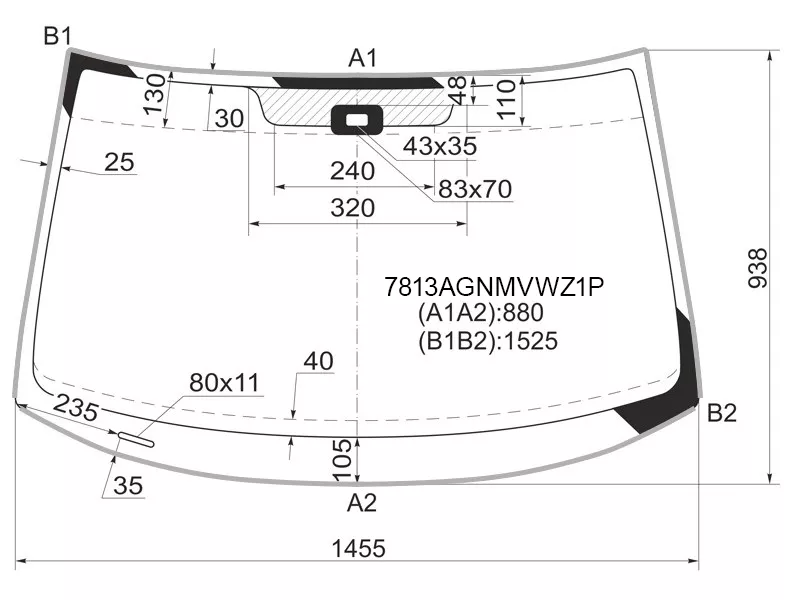 Стекло лобовое (Датчик дождя/ Молдинг) Skoda Yeti 09-14 - Артикул 7813AGNMVWZ1P - Производитель FUYAO - Фото, Отзывы, Цены 