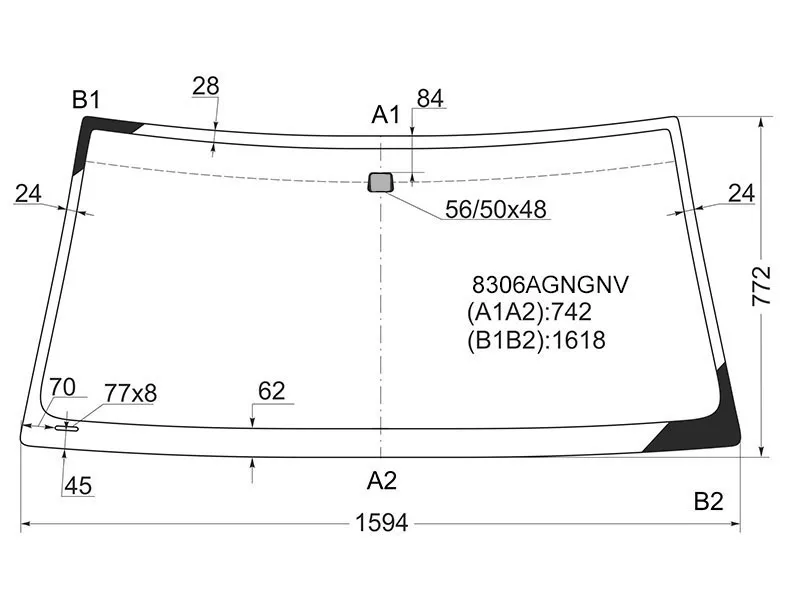 Стекло лобовое Toyota Land Cruiser (J100) 98-07 / Lexus LX 98-07 - Артикул 8306AGNGNV - Производитель FUYAO - Фото, Отзывы, Цены 