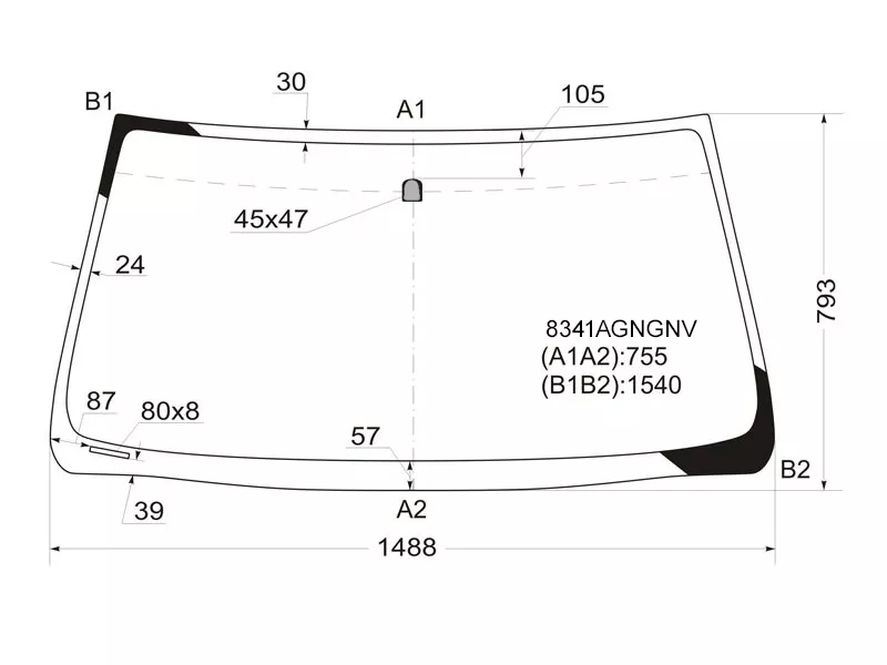 Стекло лобовое Toyota Land Cruiser Prado (J120) 02-09 / Lexus GX 02-09 - Артикул 8341AGNGNV - Производитель FUYAO - Фото, Отзывы, Цены 