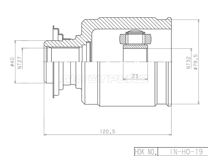Шрус (Спереди/ Внутр) Honda Accord 02-13 / Civic 95-00 - Артикул INHO19 - Производитель Hdk - Фото, Отзывы, Цены 