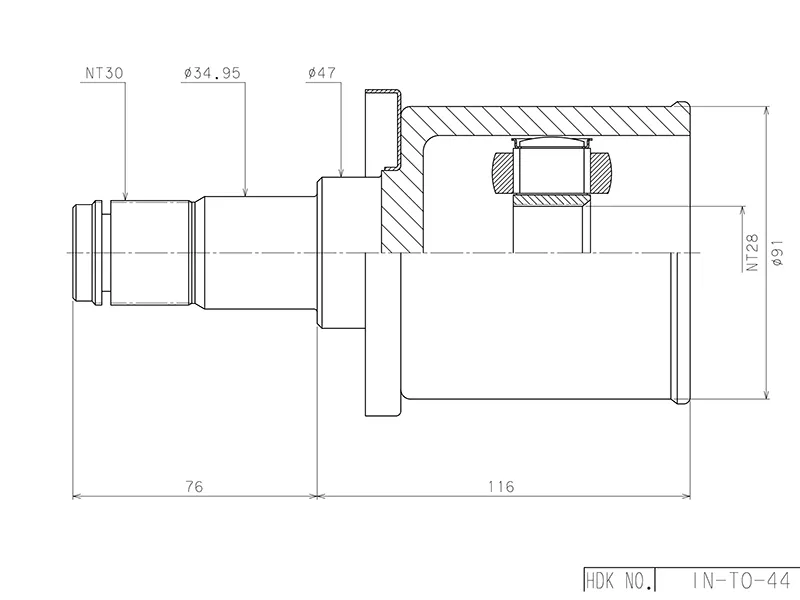 Шрус (Спереди/ Внутр) Toyota Hilux Pick Up 15- / Fortuner 15 - Артикул INTO44 - Производитель Hdk - Фото, Отзывы, Цены 