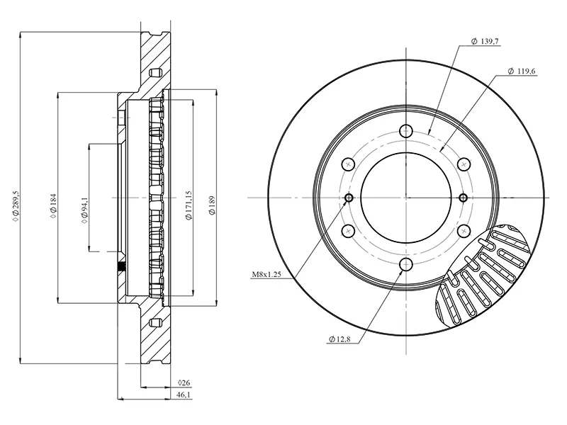 Диск тормозной (Спереди) Mitsubishi Pajero 99-20 / Montero 06 - Артикул HSDB0153 - Производитель Hosu - Фото, Отзывы, Цены 