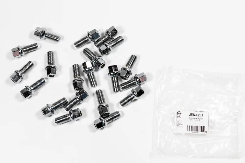 Болт колесный M14х1,5, длина 47, ключ D=17 - Артикул JEN0201 - Производитель Just Drive - Фото, Отзывы, Цены 