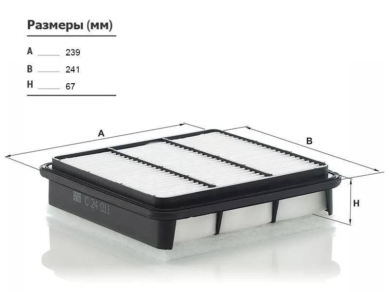 Фильтр воздушный MITSUBISH PAJERO/MONTERO SPORT 08-/L200 05 - Артикул C24011 - Производитель Mann - Фото, Отзывы, Цены 