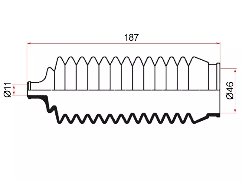 Пыльник рулевой рейки MITSUBISHI DELICA 1989-1999/CHARIOT 1992-00/DIAMANTE 1990-1994/GALANT - Артикул 66486 - Производитель Maruichi - Фото, Отзывы, Цены 