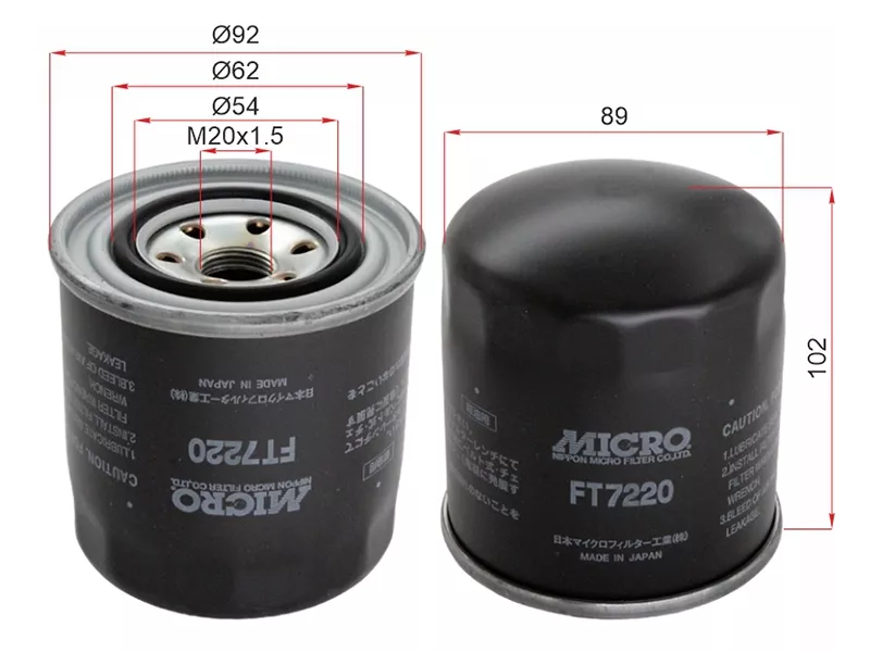 Фильтр топливный MITSUBISHI FUSO CANTER FE5#/FE6# 94-03 - Артикул FT7220 - Производитель Micro - Фото, Отзывы, Цены 