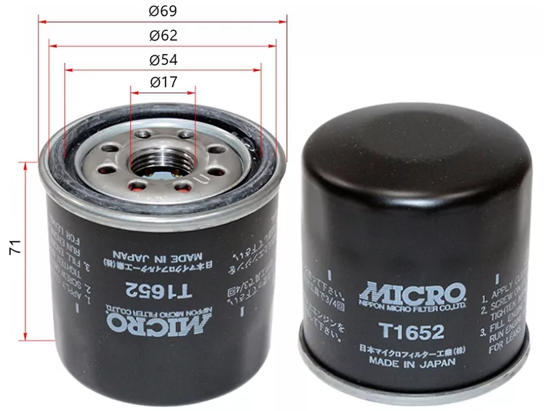 Фильтр масляный TOYOTA CAMRY 70 20- A25AFKS - Артикул T1652 - Производитель Micro - Фото, Отзывы, Цены 