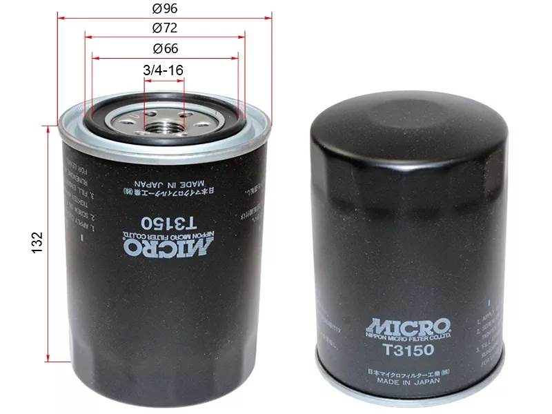 Фильтр масляный NISSAN ATLAS/ SAFARI/TERRANO 86-93/CARAVAN / HOMY - Артикул T3150 - Производитель Micro - Фото, Отзывы, Цены 