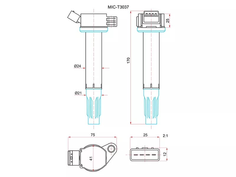 Катушка зажигания TOYOTA 2GRFE 08 - Артикул MICT3037 - Производитель NEW ERA - Фото, Отзывы, Цены 