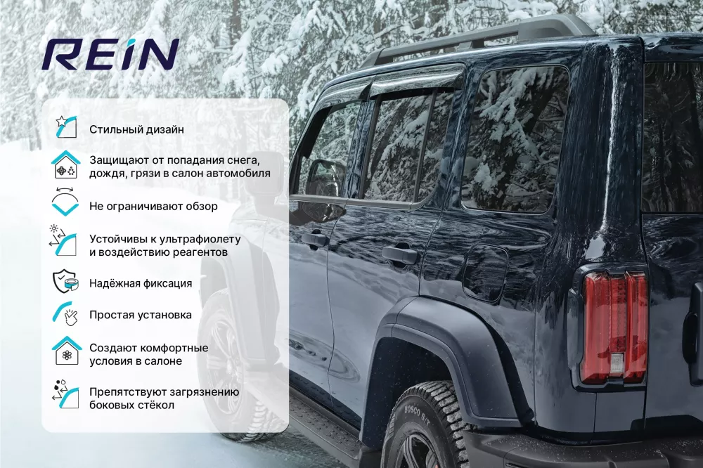 Дефлекторы окон для HAVAL DARGO кроссовер 2022- , вставной / Хавал Дарго - Артикул REINWV1246 - Производитель Rein - Фото, Отзывы, Цены 