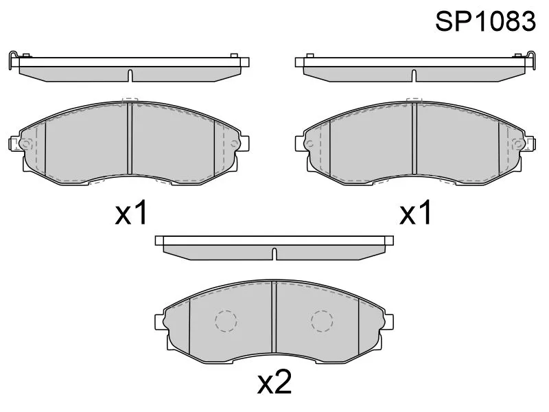 Колодки тормозные (Спереди) SsangYong Istana 95-04 - Артикул SP1083 - Производитель Sangsin - Фото, Отзывы, Цены 