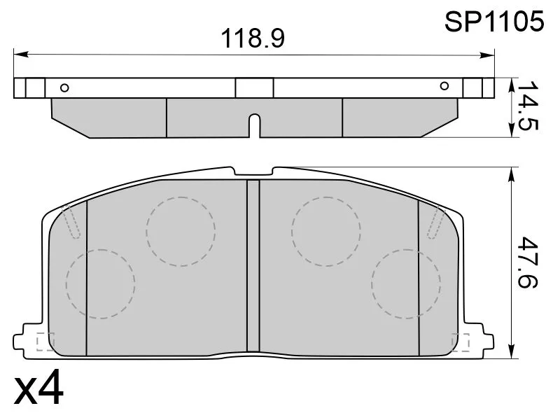 Колодки тормозные (Спереди) Toyota Caldina (T190) 92-02 / Camry Japan 82-92 - Артикул SP1105 - Производитель Sangsin - Фото, Отзывы, Цены 