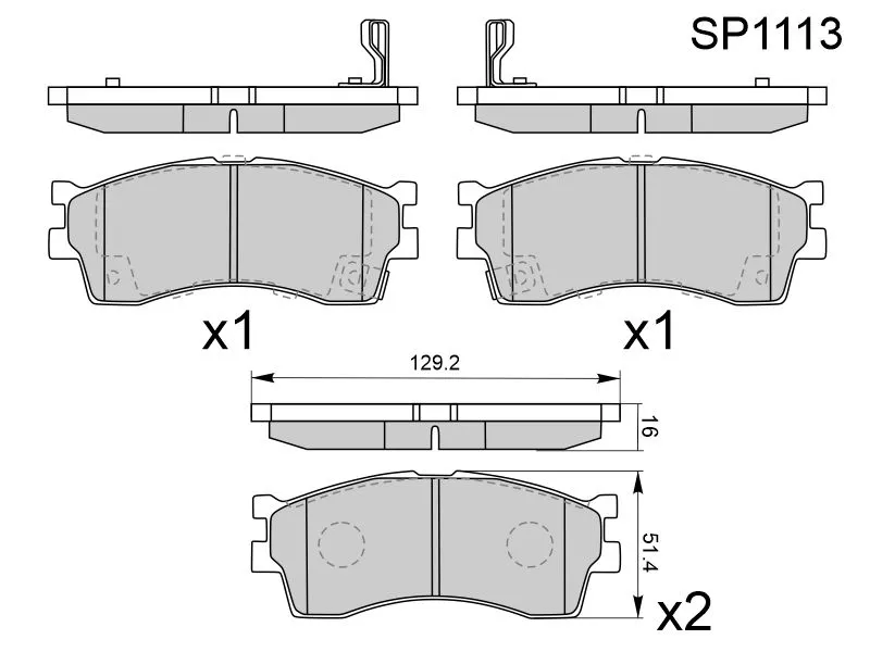 Колодки тормозные (Спереди) Kia Rio 00-02 / Spectra 00-11 - Артикул SP1113 - Производитель Sangsin - Фото, Отзывы, Цены 