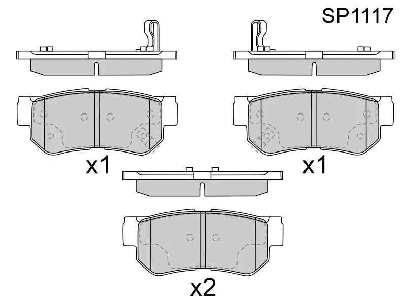 Колодки тормозные (Сзади) Hyundai Elantra 00-12 / Santa Fe 00-12 - Артикул SP1117 - Производитель Sangsin - Фото, Отзывы, Цены 