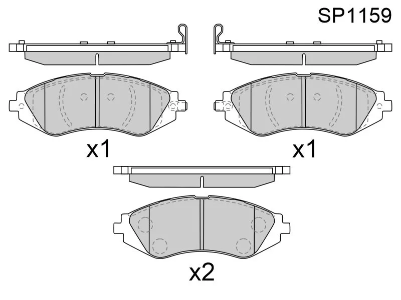 Колодки тормозные (Спереди) Chevrolet Aveo 02- / Lacetti 04-13 - Артикул SP1159 - Производитель Sangsin - Фото, Отзывы, Цены 