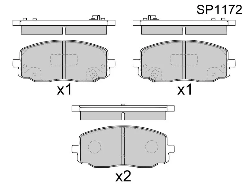 Колодки тормозные (Спереди) Hyundai i10 07-10 / i20 08-19 - Артикул SP1172 - Производитель Sangsin - Фото, Отзывы, Цены 