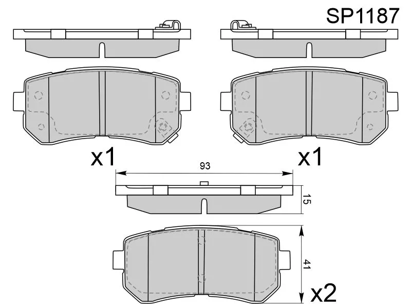 Колодки тормозные (Сзади) Hyundai Creta 15-20 / ix35 09-15 - Артикул SP1187 - Производитель Sangsin - Фото, Отзывы, Цены 