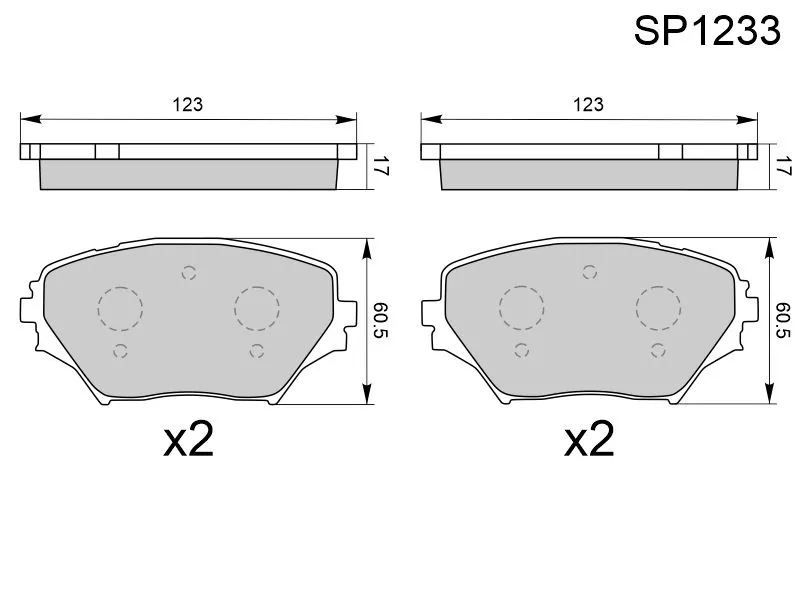 Колодки тормозные (Спереди) Toyota RAV4 (CA20) 00-05 - Артикул SP1233 - Производитель Sangsin - Фото, Отзывы, Цены 