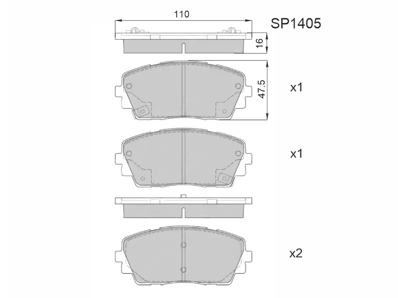 Колодки тормозные (Спереди) Kia Picanto 11-21 - Артикул SP1405 - Производитель Sangsin - Фото, Отзывы, Цены 