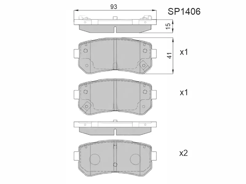 Колодки тормозные (Сзади) Hyundai Creta 15-20 / ix35 09-15 - Артикул SP1406 - Производитель Sangsin - Фото, Отзывы, Цены 