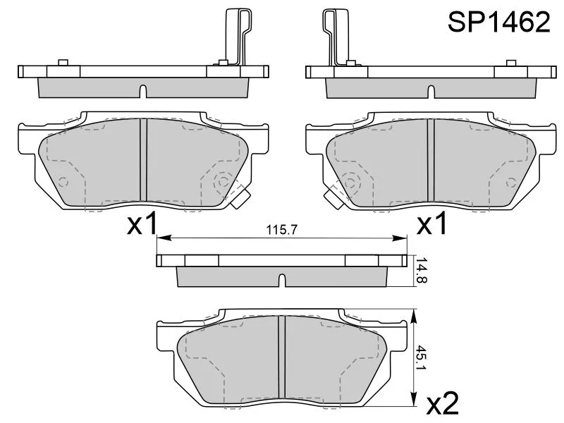 Колодки тормозные (Спереди) Honda Civic 87-95 / Fit 01-13 - Артикул SP1462 - Производитель Sangsin - Фото, Отзывы, Цены 