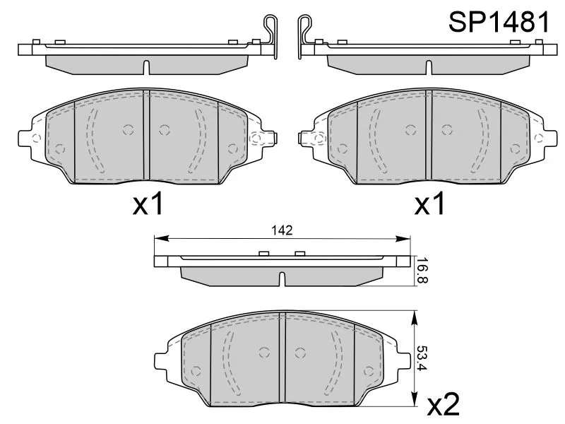 Колодки тормозные (Спереди/ С ABS) Chevrolet Aveo 02- / Cobalt 13 - Артикул SP1481 - Производитель Sangsin - Фото, Отзывы, Цены 