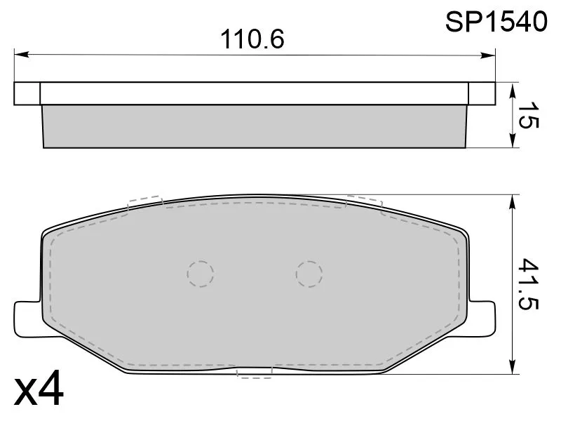 Колодки тормозные (Спереди) Suzuki Jimny 90-19 - Артикул SP1540 - Производитель Sangsin - Фото, Отзывы, Цены 