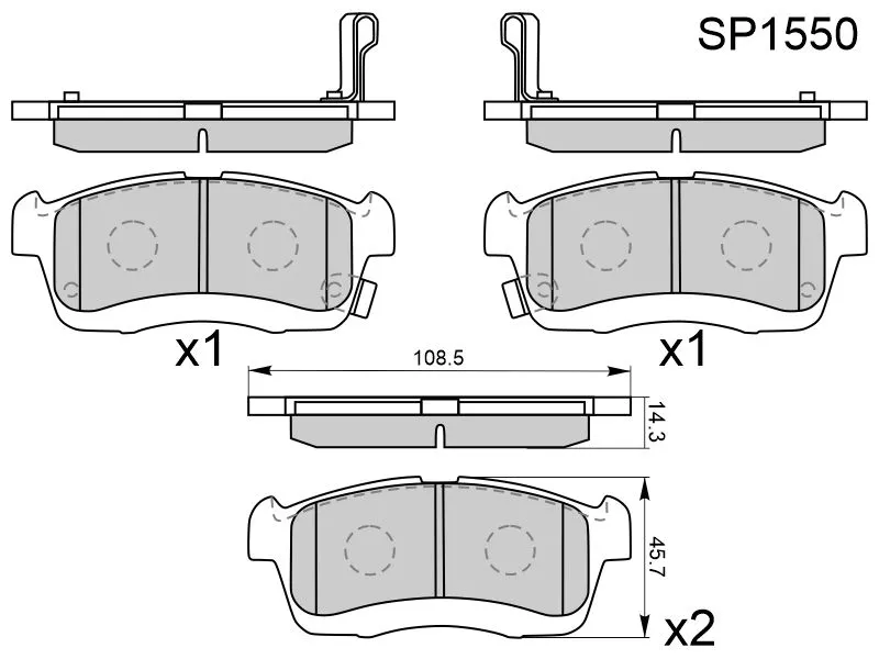 Колодки тормозные (Спереди) Chevrolet Cruze 01-08 / Suzuki Solio 05-20 - Артикул SP1550 - Производитель Sangsin - Фото, Отзывы, Цены 