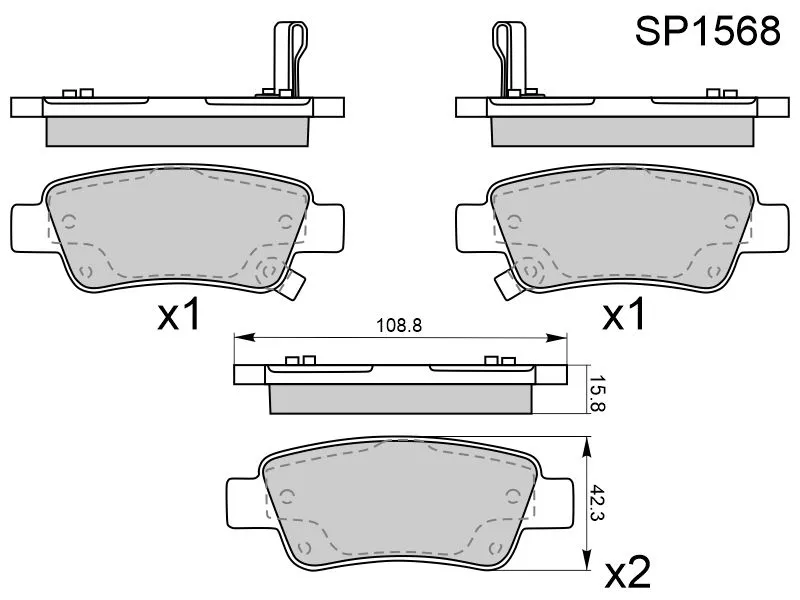 Колодки тормозные (Сзади) Honda CR-V 06-20 - Артикул SP1568 - Производитель Sangsin - Фото, Отзывы, Цены 