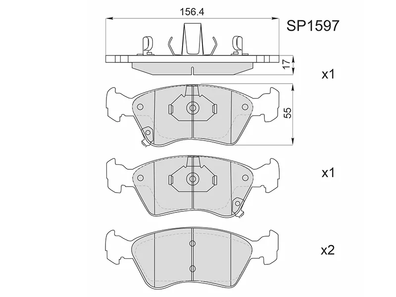 Колодки тормозные (Спереди) Toyota Avensis (T220) 97-03 - Артикул SP1597 - Производитель Sangsin - Фото, Отзывы, Цены 