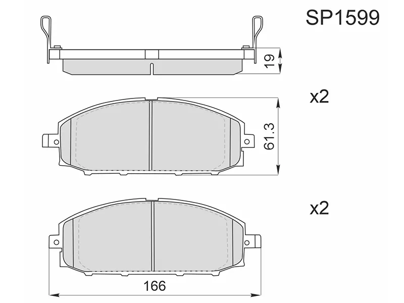 Колодки тормозные (Спереди) Nissan Patrol 97-10 / Safari 97-07 - Артикул SP1599 - Производитель Sangsin - Фото, Отзывы, Цены 