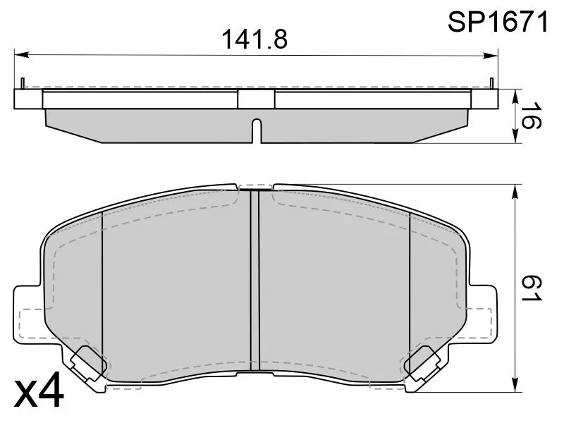 Колодки тормозные (Спереди) Mazda CX-5 11-21 - Артикул SP1671 - Производитель Sangsin - Фото, Отзывы, Цены 