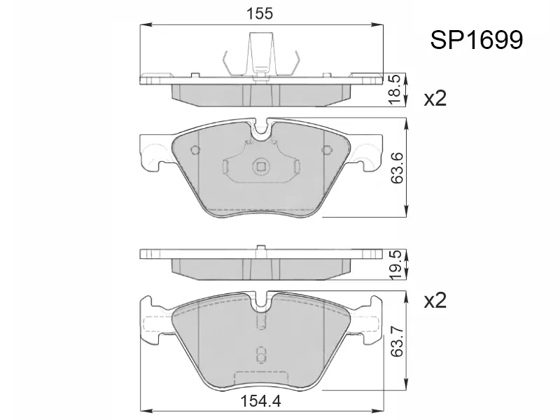 Колодки тормозные (Спереди) BMW 5-Series 09-17 - Артикул SP1699 - Производитель Sangsin - Фото, Отзывы, Цены 